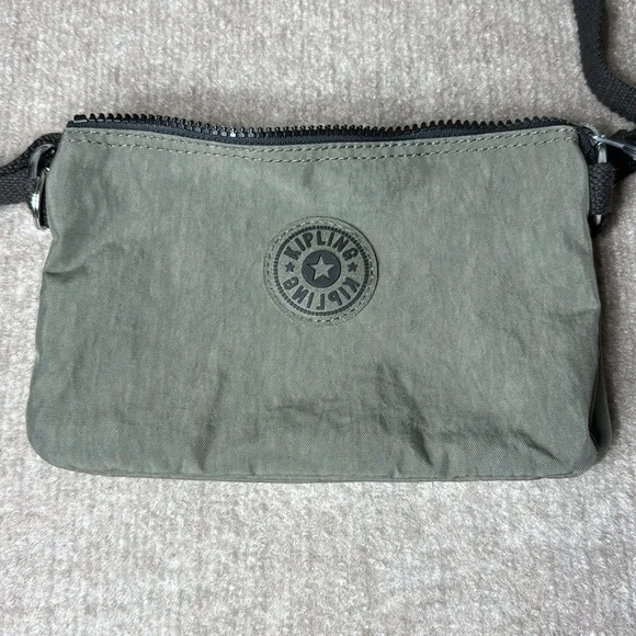 Kipling Olive Green 3 Compartments Inside Crossbody Adjustable Thin Strap - Picture 2 of 6